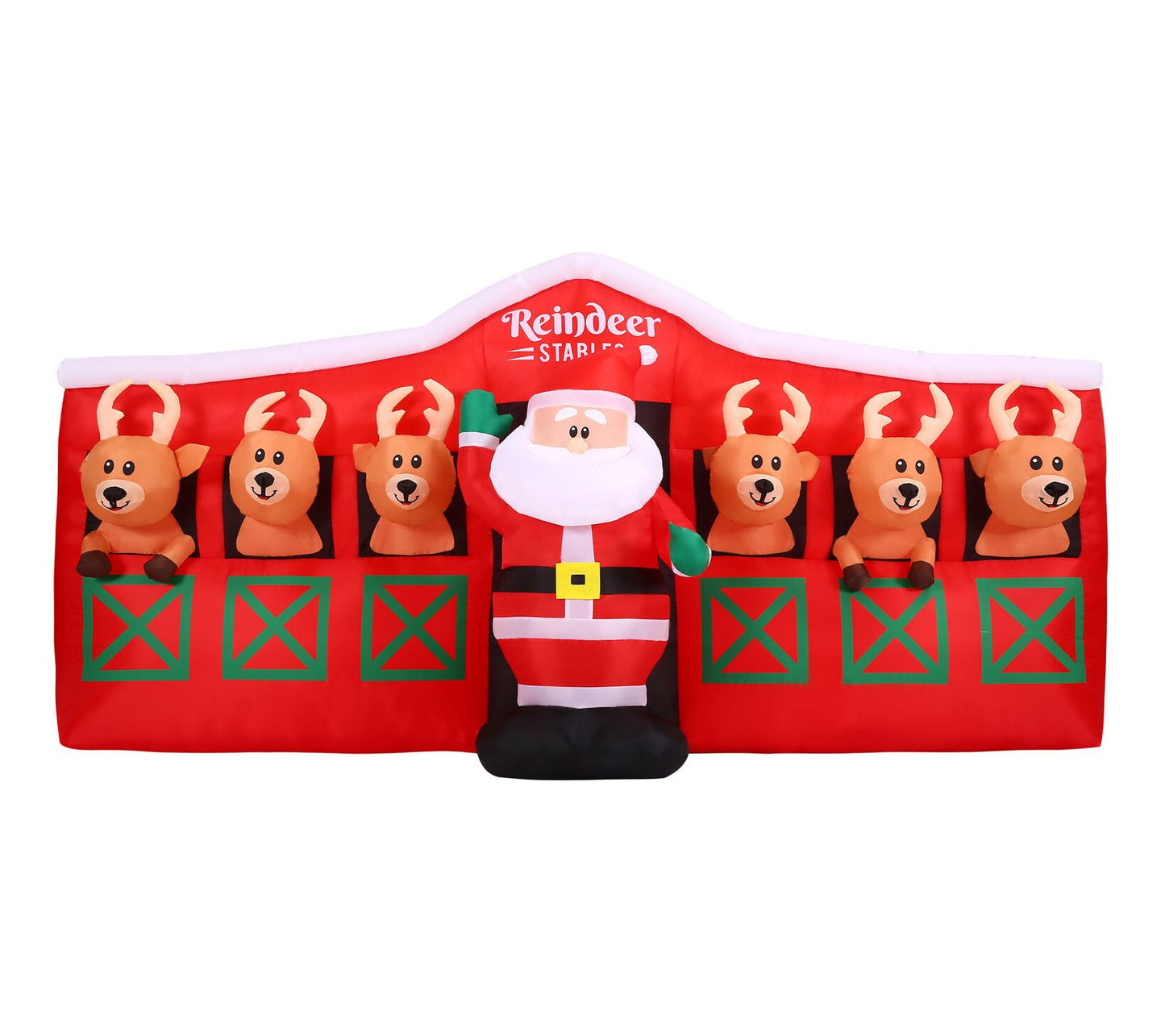 Fraser Hill Farm 4-Ft. Tall Pre-Lit InflatableSanta in Reinde