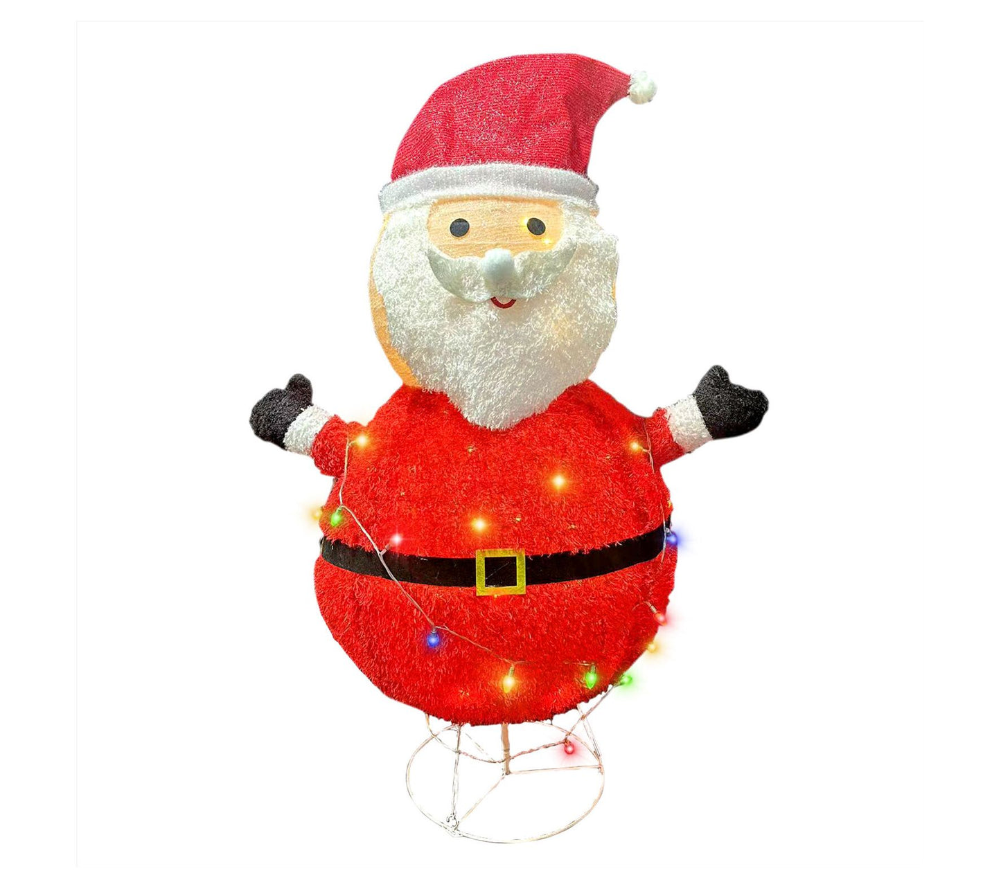 Fraser Hill Farm 4-Ft. Prelit Collapsible Tinsel Santa Indoor