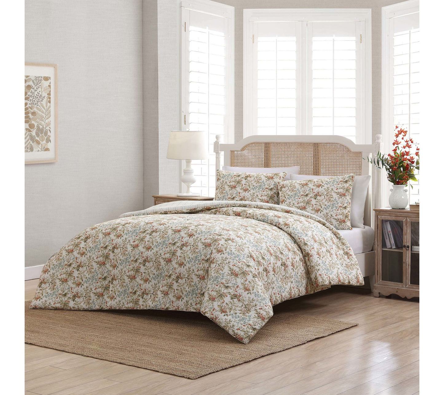 Laura Ashley Bramble Floral Full/Queen Comforter Sham Set