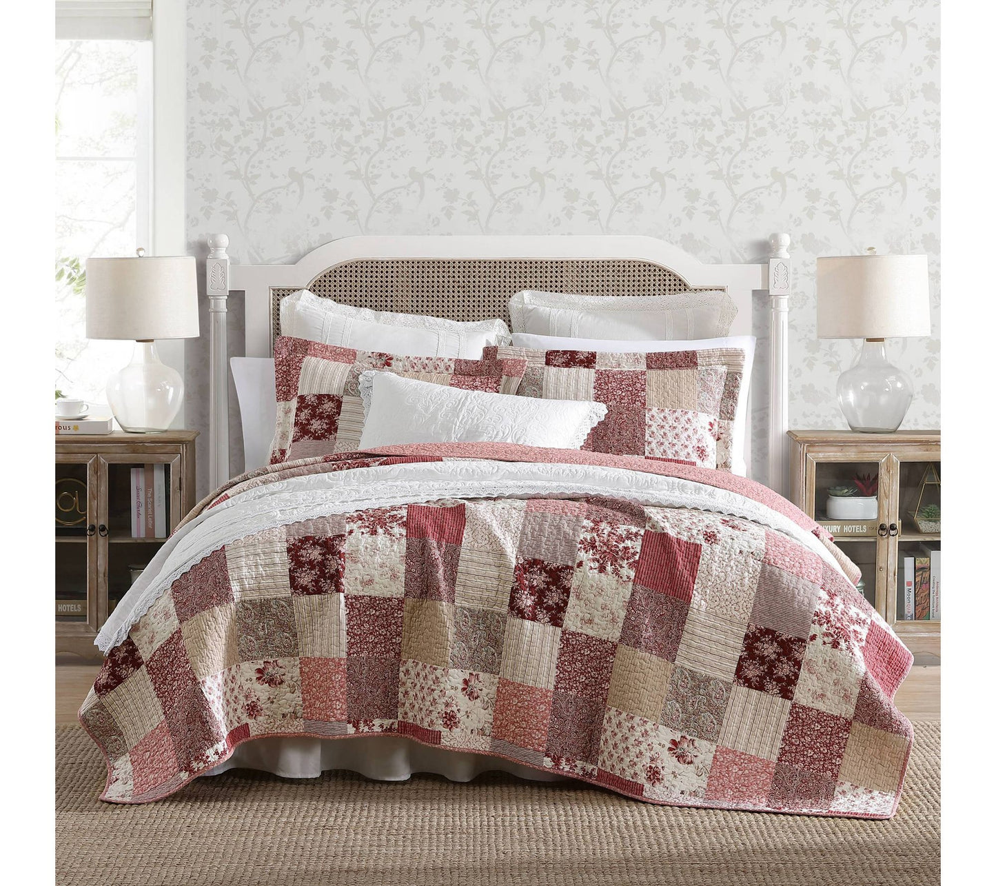 Laura Ashley Celina Patchwork King Quilt Sham Set