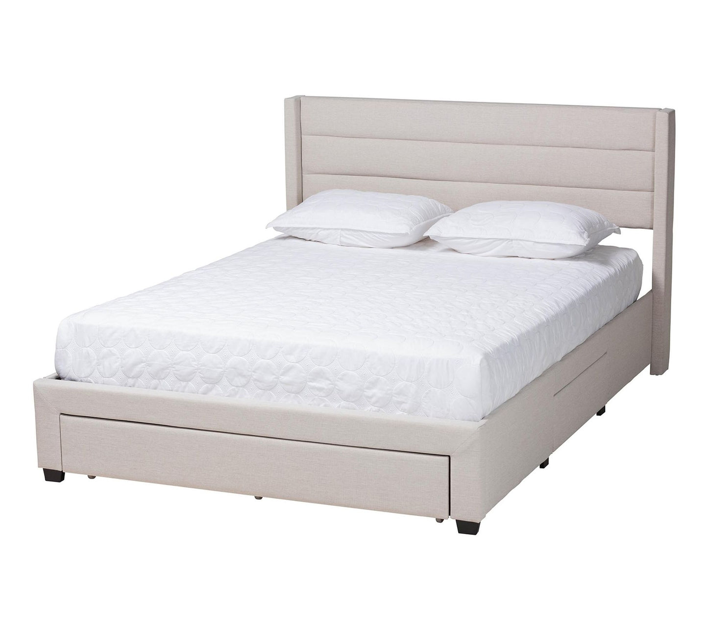 Baxton Studio Braylon Fabric Queen Storage Platform Bed