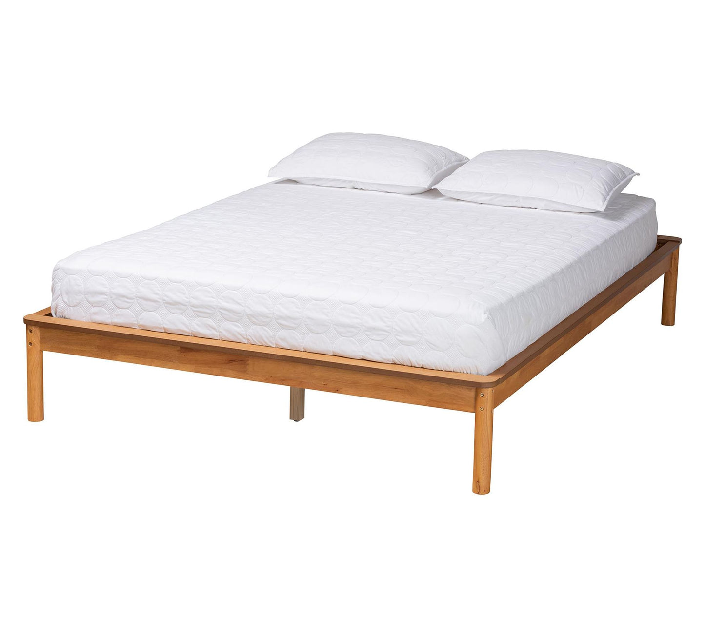 Baxton Studio Efren Honey Oak Wood Queen Bed Frame