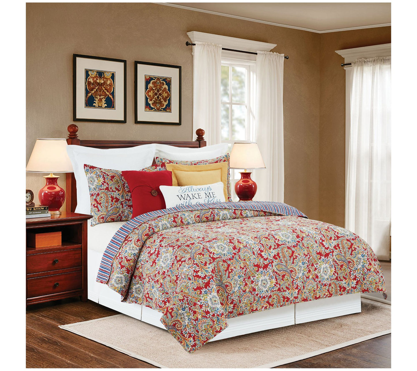Rhapsody Paisley 3 Piece Paisley King Quilt byValerie
