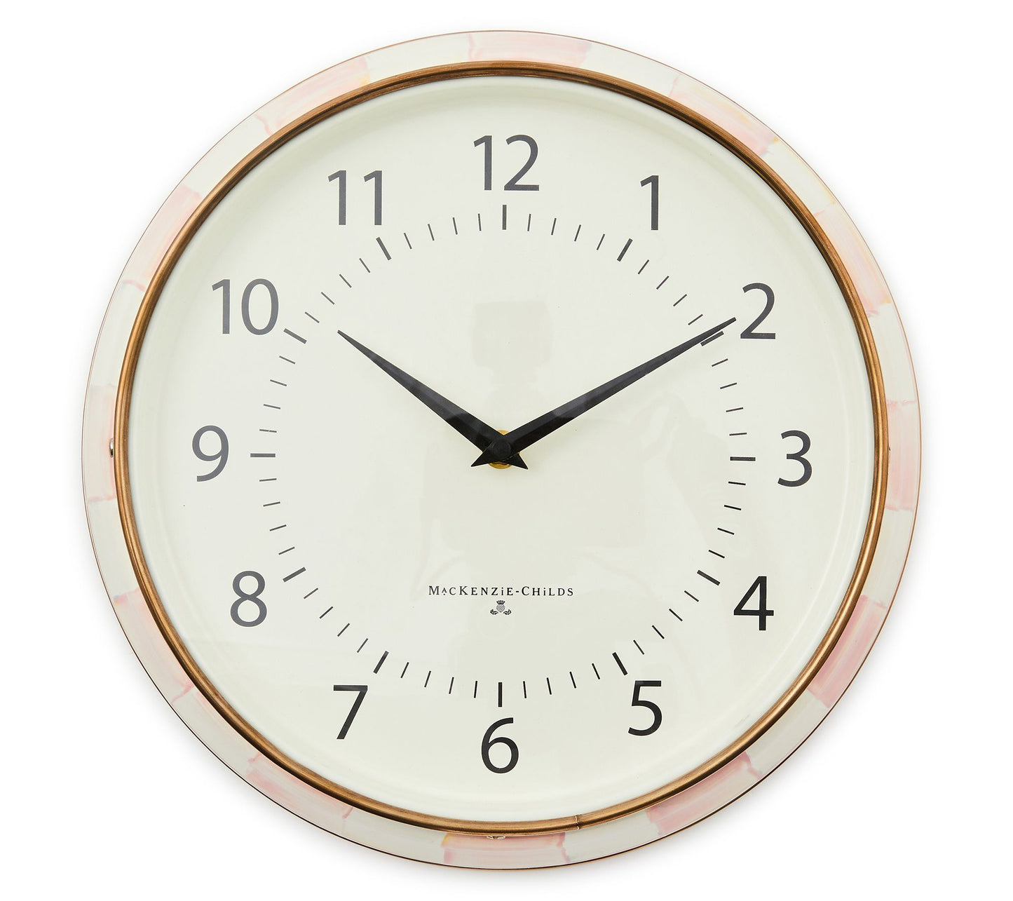 MacKenzie-Childs Rosy Check School Wall Clock