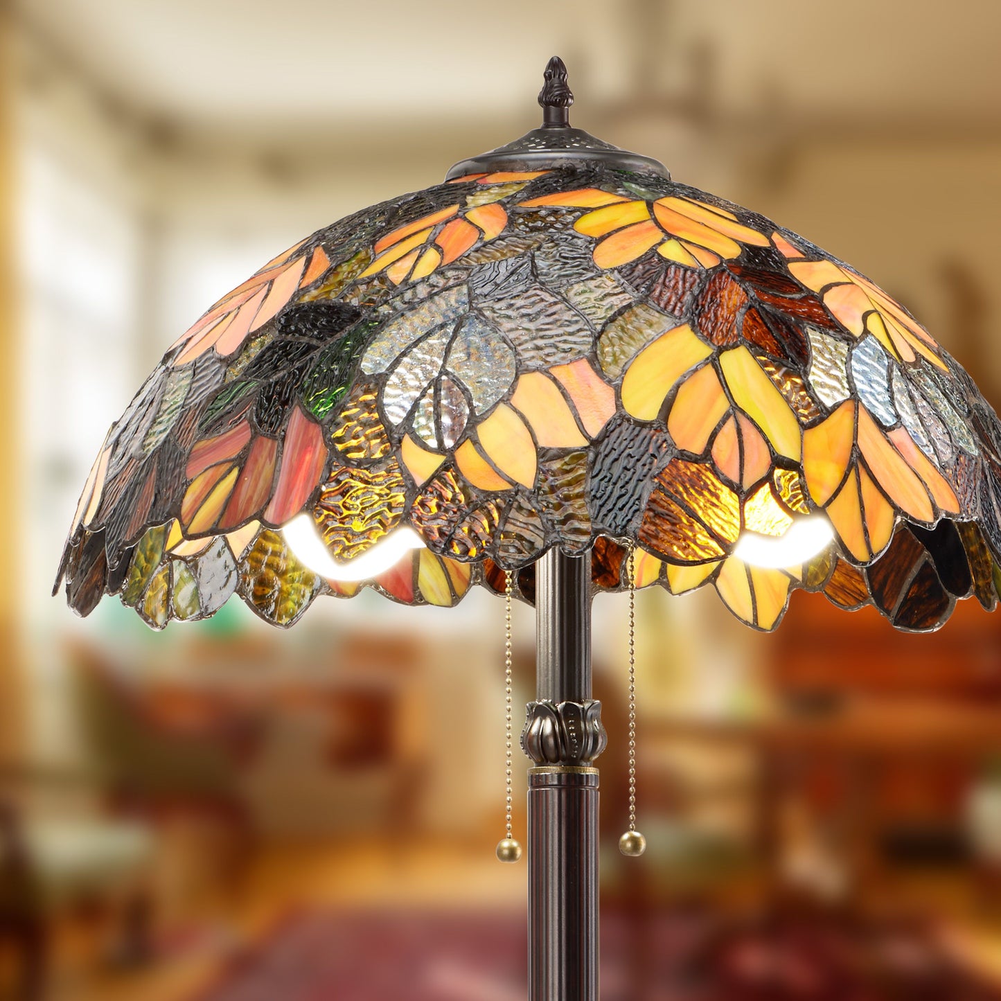 River of Goods 62"H Multicolored Stained GlassFloor Lamp