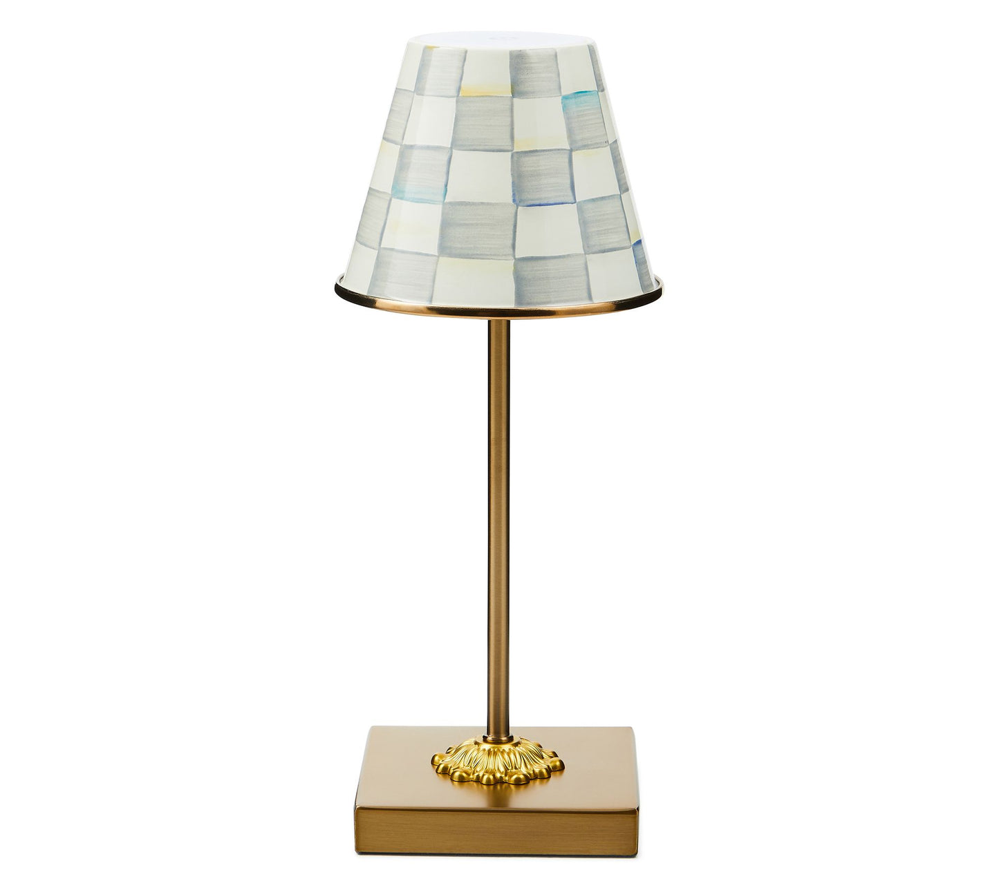 MacKenzie-Childs Sterling Check LED Rechargeable Table Lamp