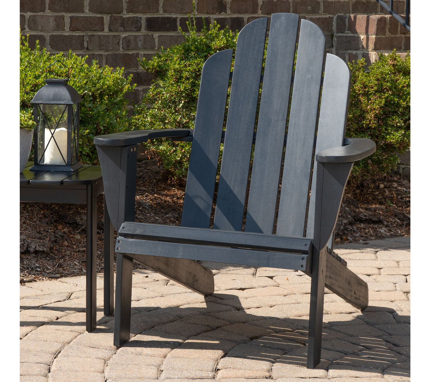 Linon Home Black Adirondack Chair and Table 2 Pc Set