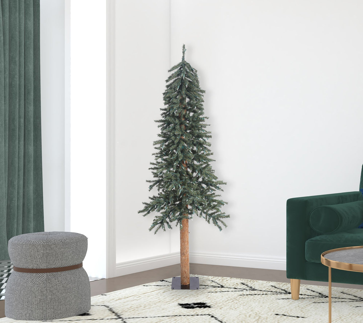 Vickerman 6' Natural Bark Alpine Artificial Unlit Tree