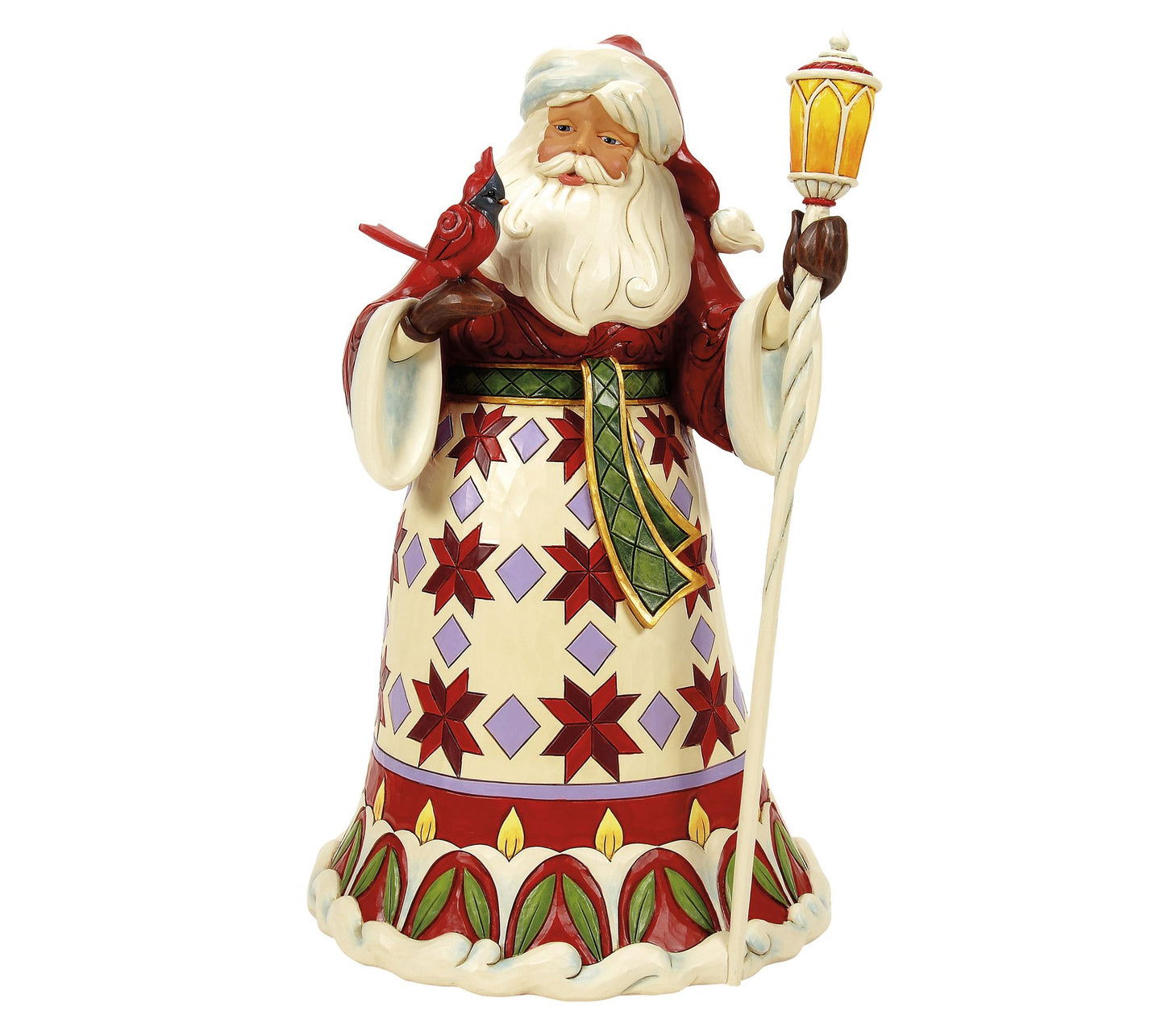 Jim Shore Heartwood Creek Santa with Cardinal Figurine 12.1" H