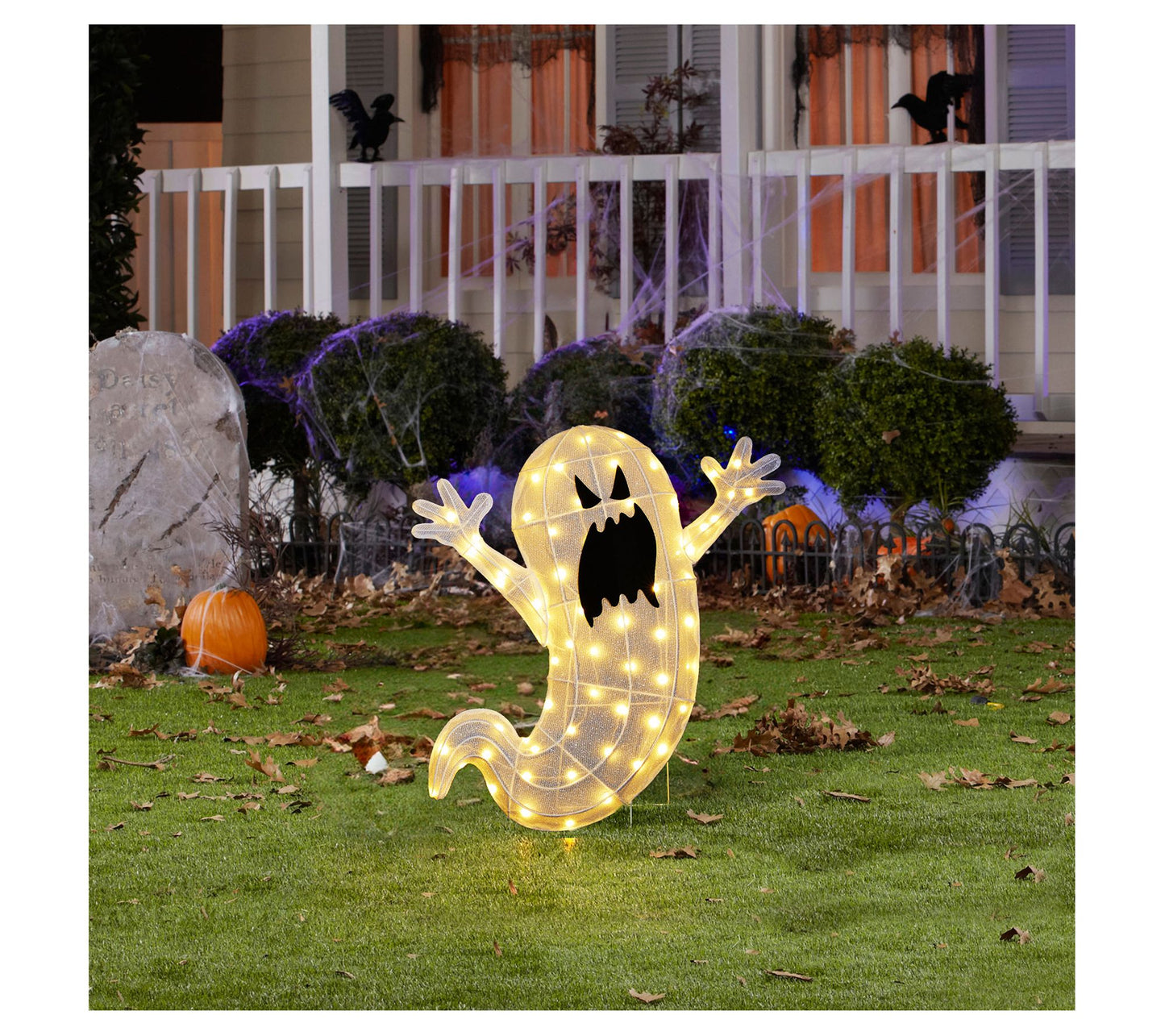 Glitzhome 36" H Lighted Halloween Ghosts Outdoor Decor
