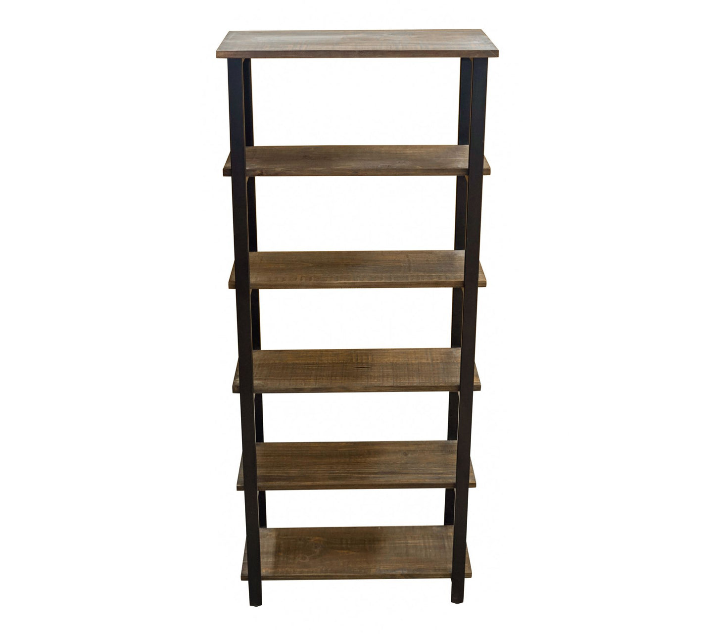 Alaterre Furniture Pomona 70" Wood & Metal 5-Shelf Bookcase