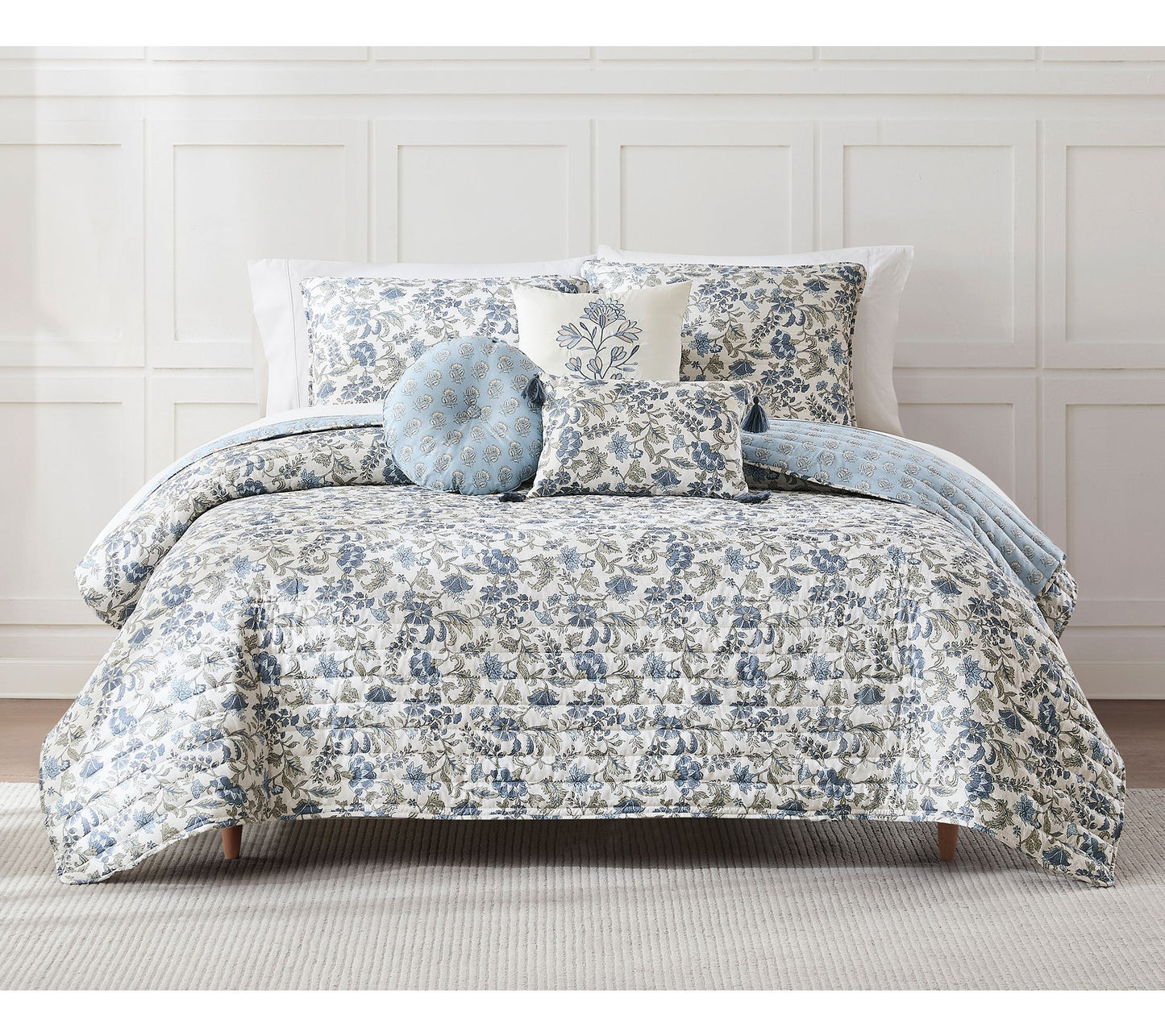 Lush Decor Lillian Block Reversible Quilt 6Pc Set Full/Queen