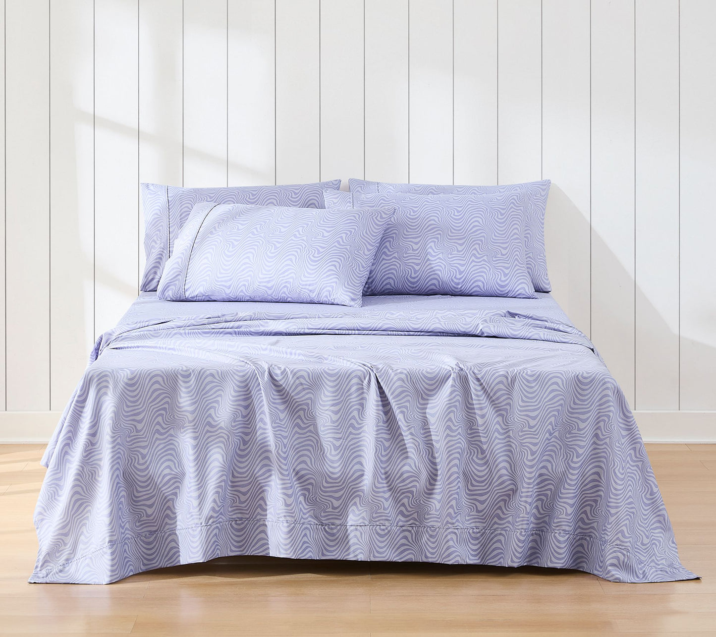 Lush Decor Retr o Waves Sheet S et Violet 6-Pie ce Set Queen