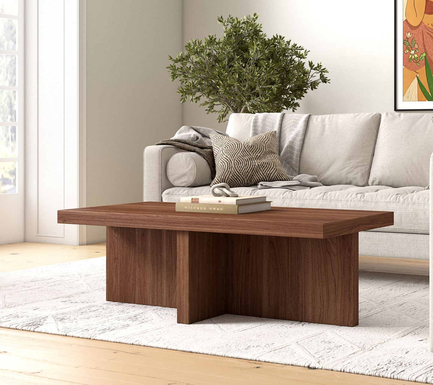 Hudson&Canal Elna 44" Wide Rectangular Coffee Table