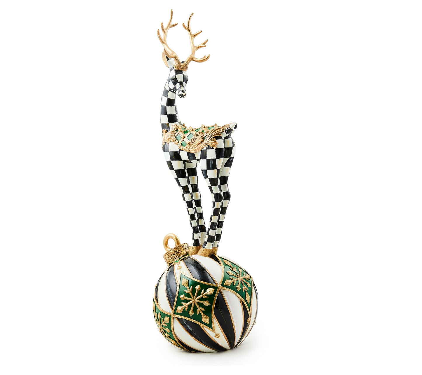 MacKenzie- Childs Emerald Luxe Deery Deer On Ornamnet
