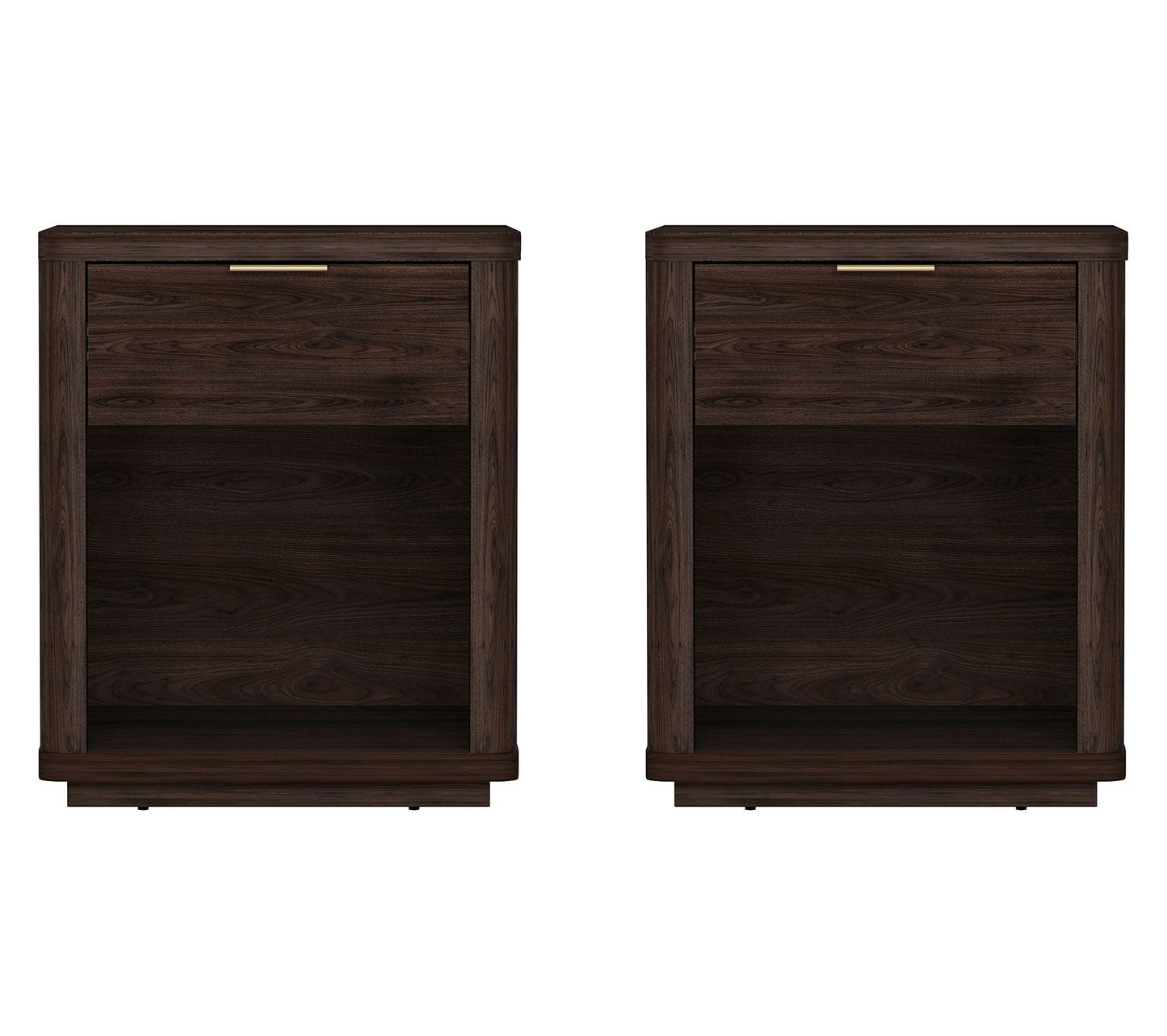 Manhattan Comfort Evelyn Nightstand with 1 Drawer - Set of 2