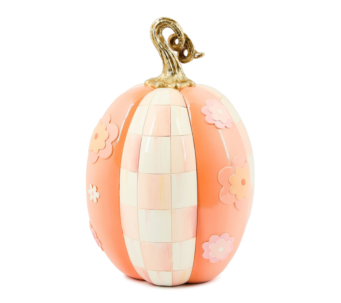 MacKenzie-Childs Rosy Check Flower Power Pumpkin