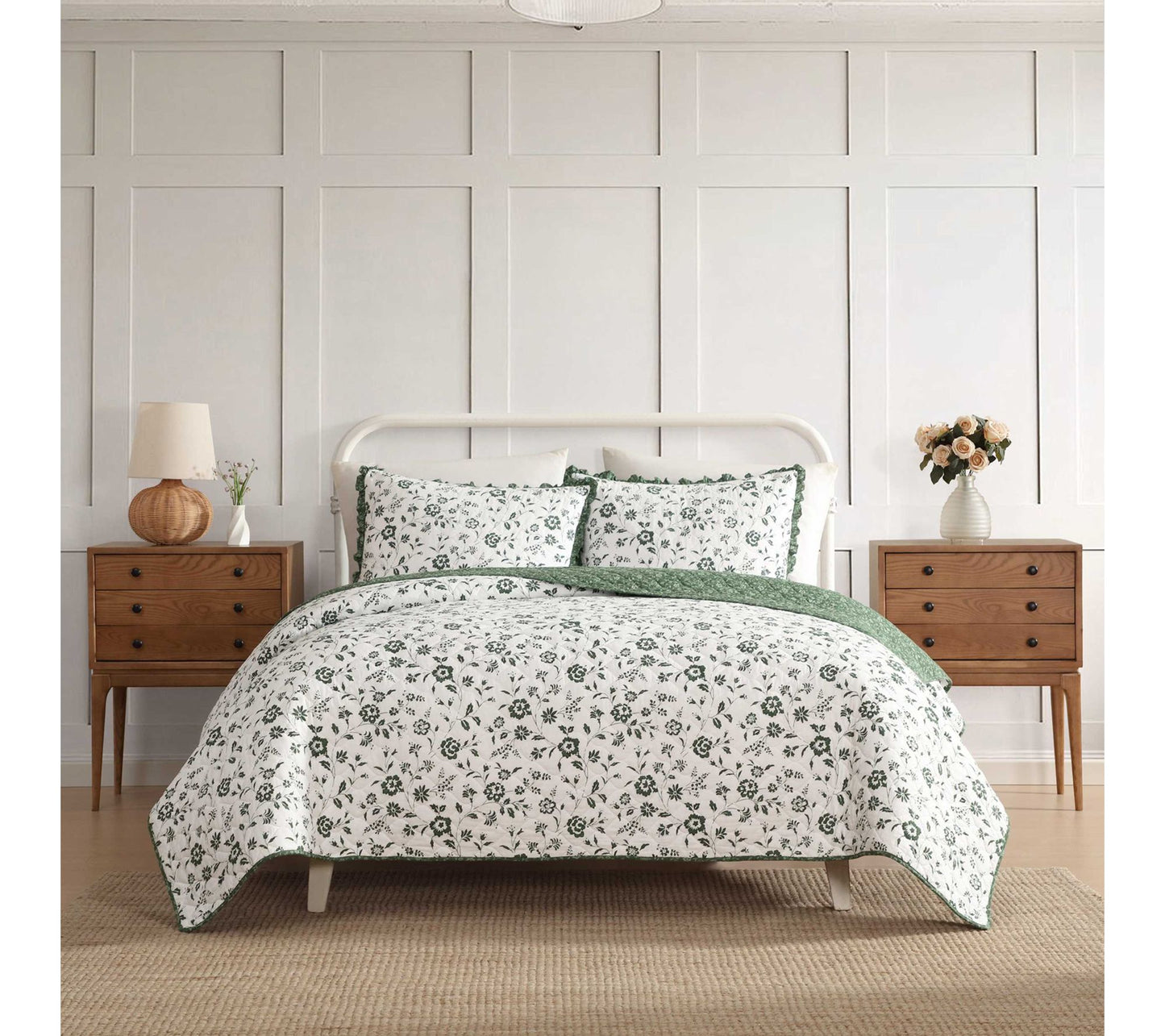 Laura Ashley Miranda Cotton Full/Queen Quilt Set