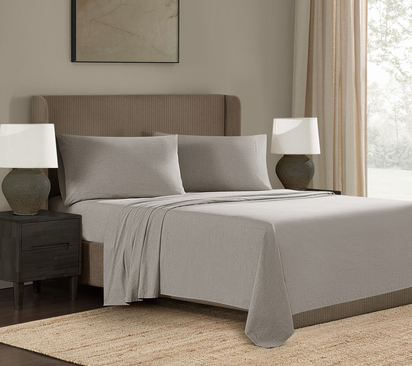 Frye Dusted Denim CVC King 4 Piece Sheet Set