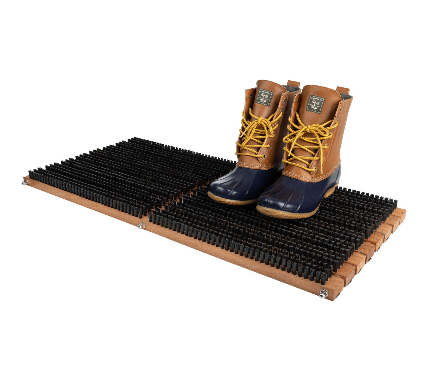 Kings County Wooden Door Mat Boot Brush ScraperOutdoor Mat