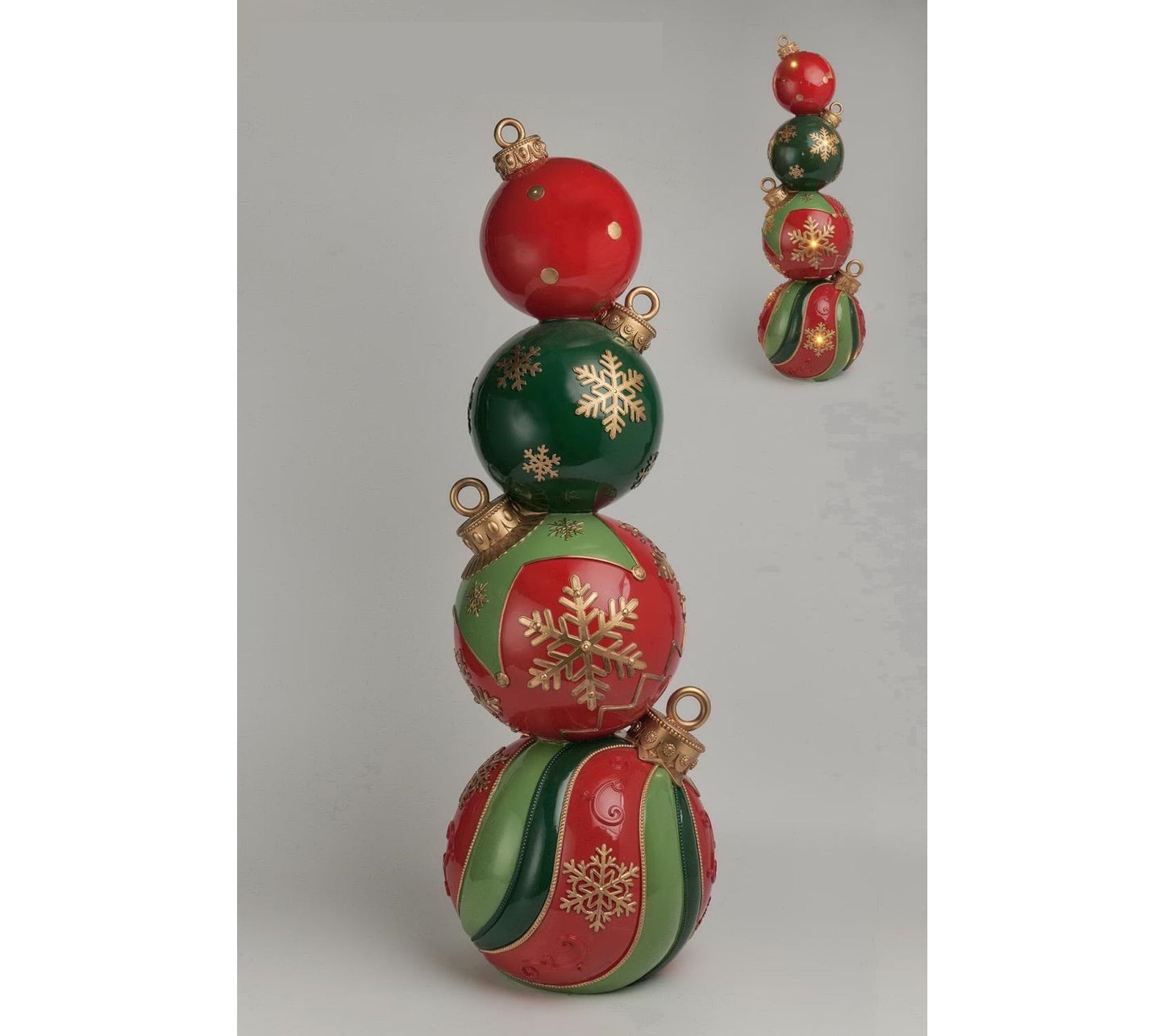 RC Home Decor 34.5" Stacked Ornament Tower with LED Lights