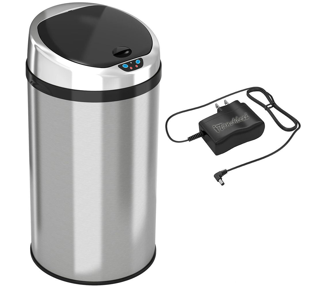 iTouchless 8-Gallon Round Trash Can