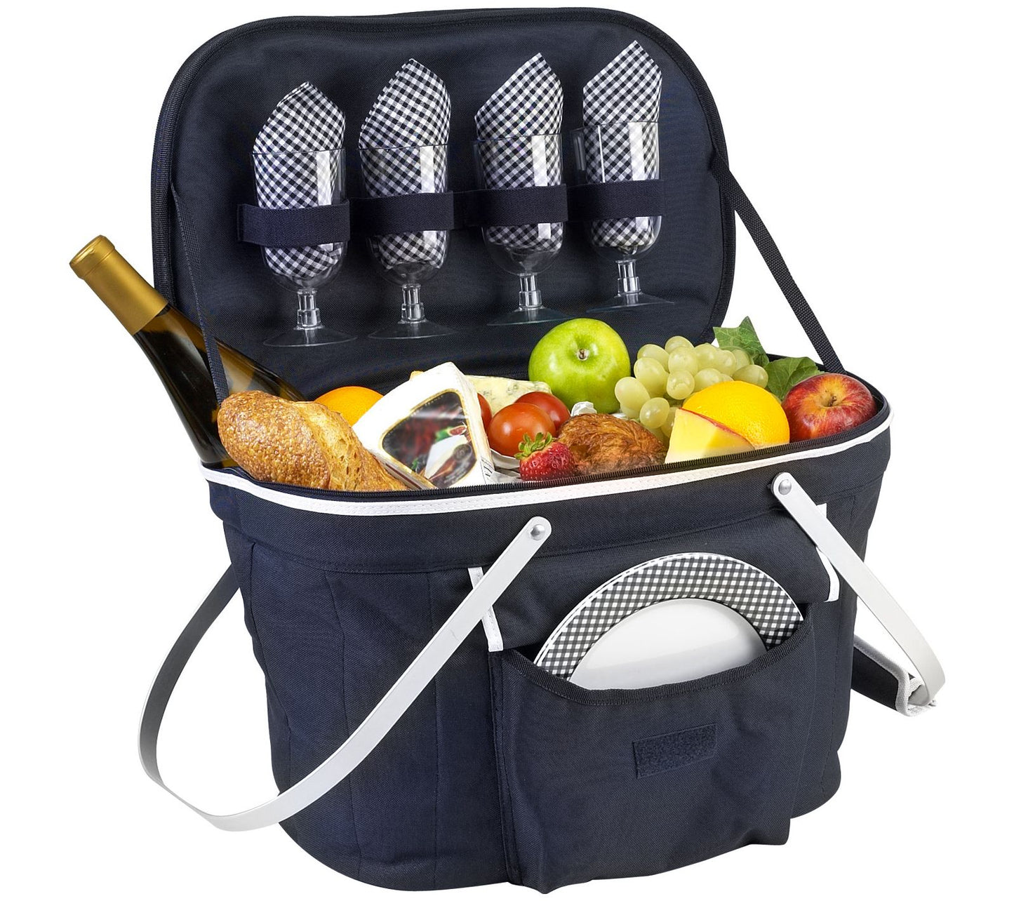 Picnic at Ascot, Collapsible Insulated Picnic Basket For 4