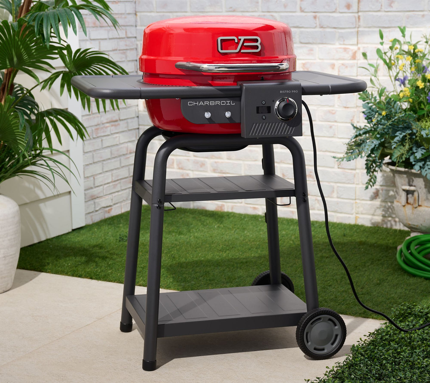 CharBroil Bistro Pro Electric Outdoor Grill + Griddle w/Cover