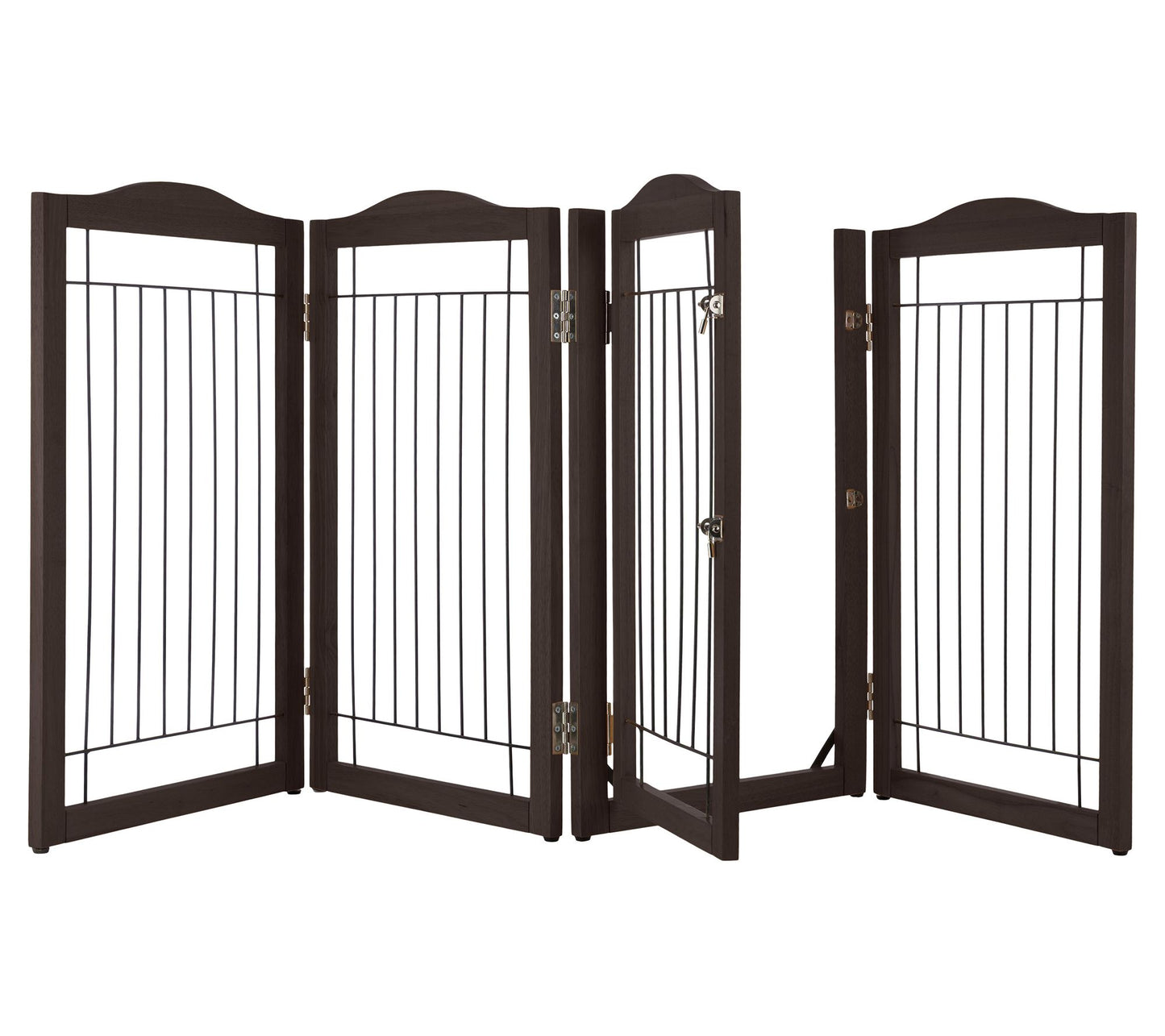 PETMAKER Freestanding Dog Gate 4-Panel Foldable Fence