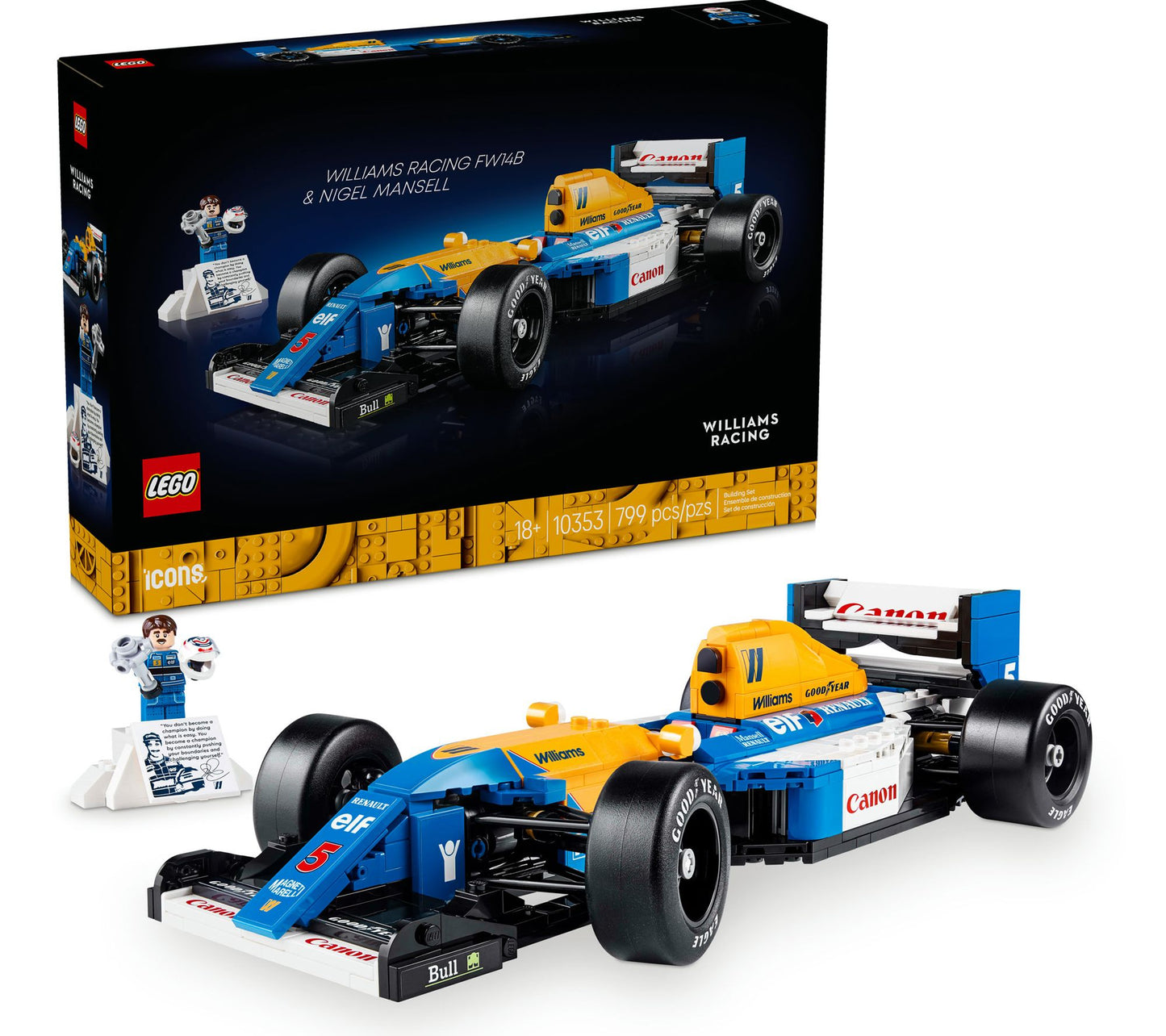 LEGO Icons Williams Racing FW14B & Nigel Mansell Home Office D
