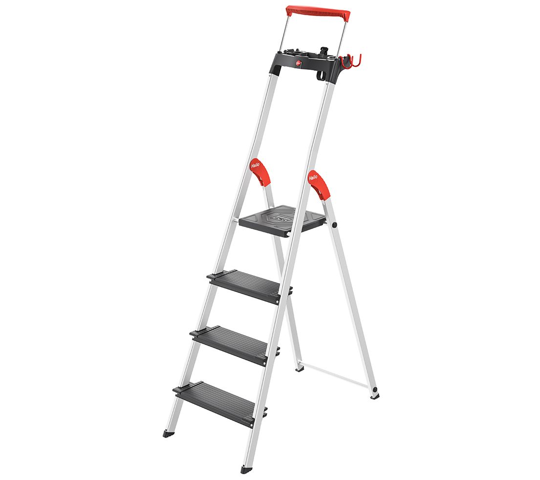 Hailo L100 TopLine 4-Step aluminum safety stepladder