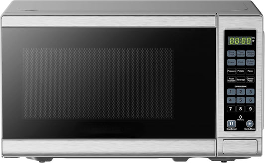 0.7 Cu. Ft. 700-Watt Compact Countertop Digital Microwave Oven, LED Lighting, Child Lock, Stainless Steel