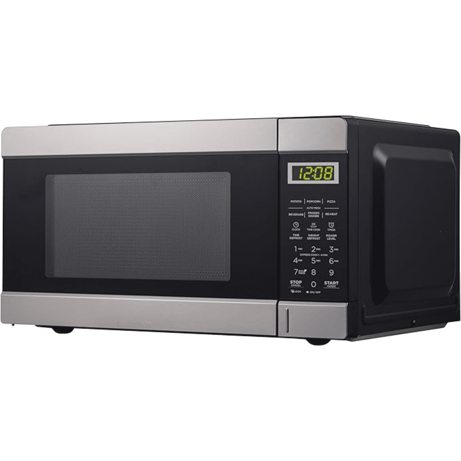 0.9 Cu Ft Microwave with 10 Power Levels, Push Button and Child Lock, 900 Watt Microwave with Digital Controls, Countertop Microwave with Timer and Quick-Touch Menu, Stainless Steel