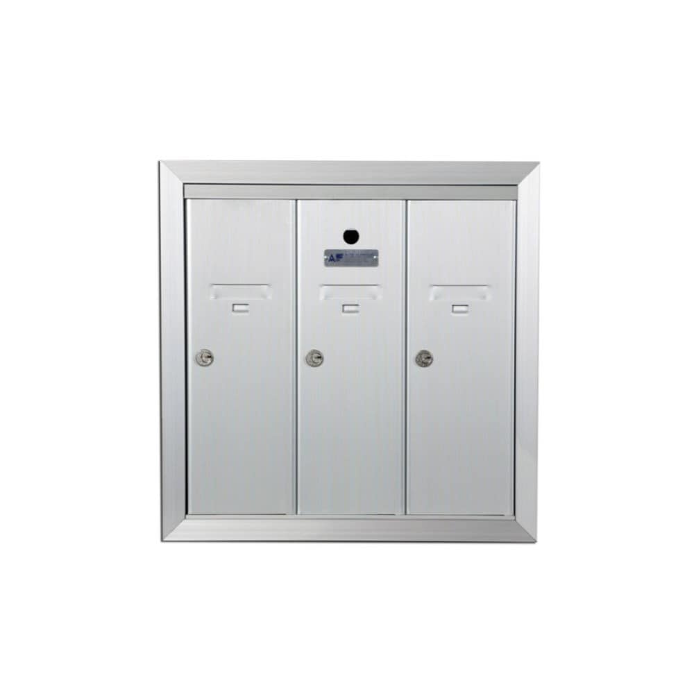 Florence Recessed Mount Silver Metal Standard Lockable Cluster Mailbox 1250-3HA