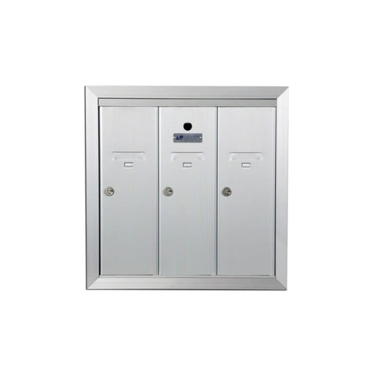 Florence Recessed Mount Silver Metal Standard Lockable Cluster Mailbox 1250-3HA