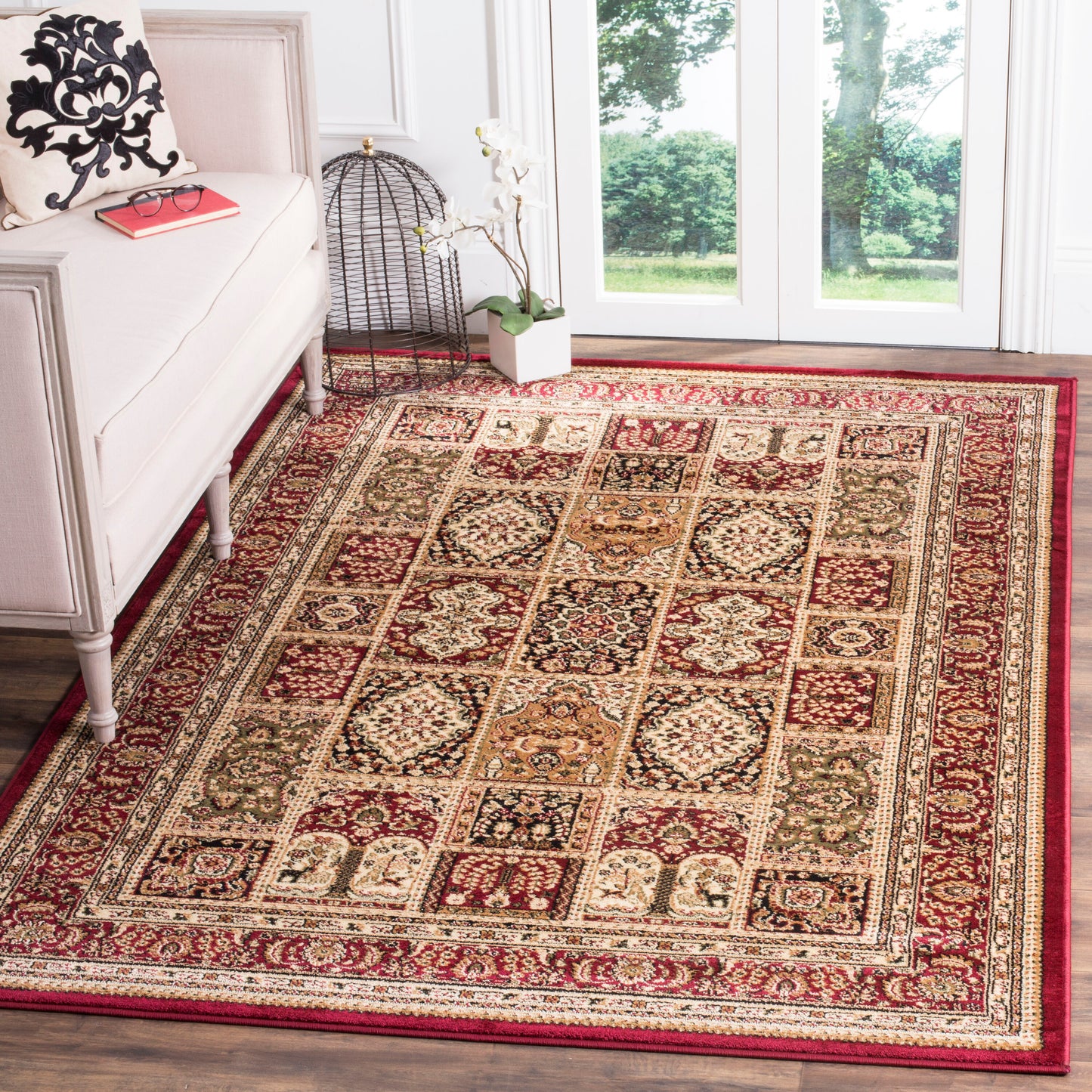 Safavieh Lyndhurst Bolero 9 x 12 (ft) Loomed Multi/Red Rectangular Indoor Floral/Botanical Oriental Area rug