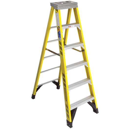 Werner 7300 6-ft Fiberglass Type 1AA-375-lb Load Capacity Step Ladder 7306
