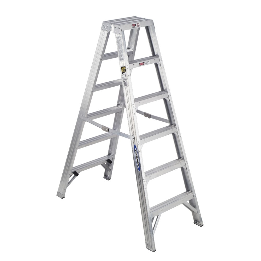 Werner T400 6-ft Aluminum Type 1AA-375-lb Load Capacity Twin Step Ladder T406