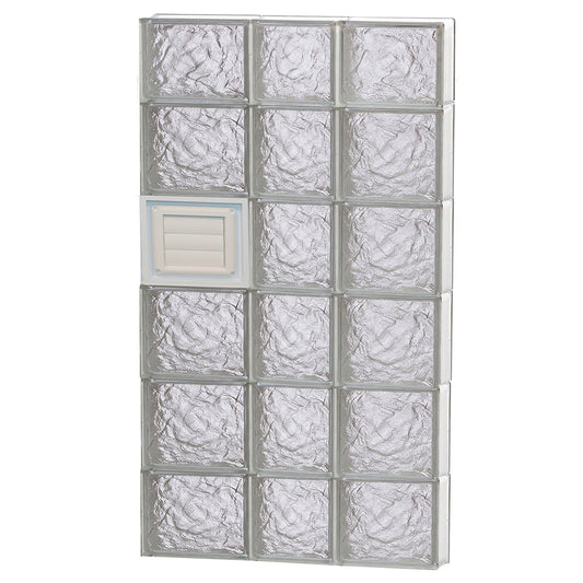 REDI2SET Ice Glass 21-1/4-in x 42-1/2-in Frameless Replacement Dryer vent Glass Block Window