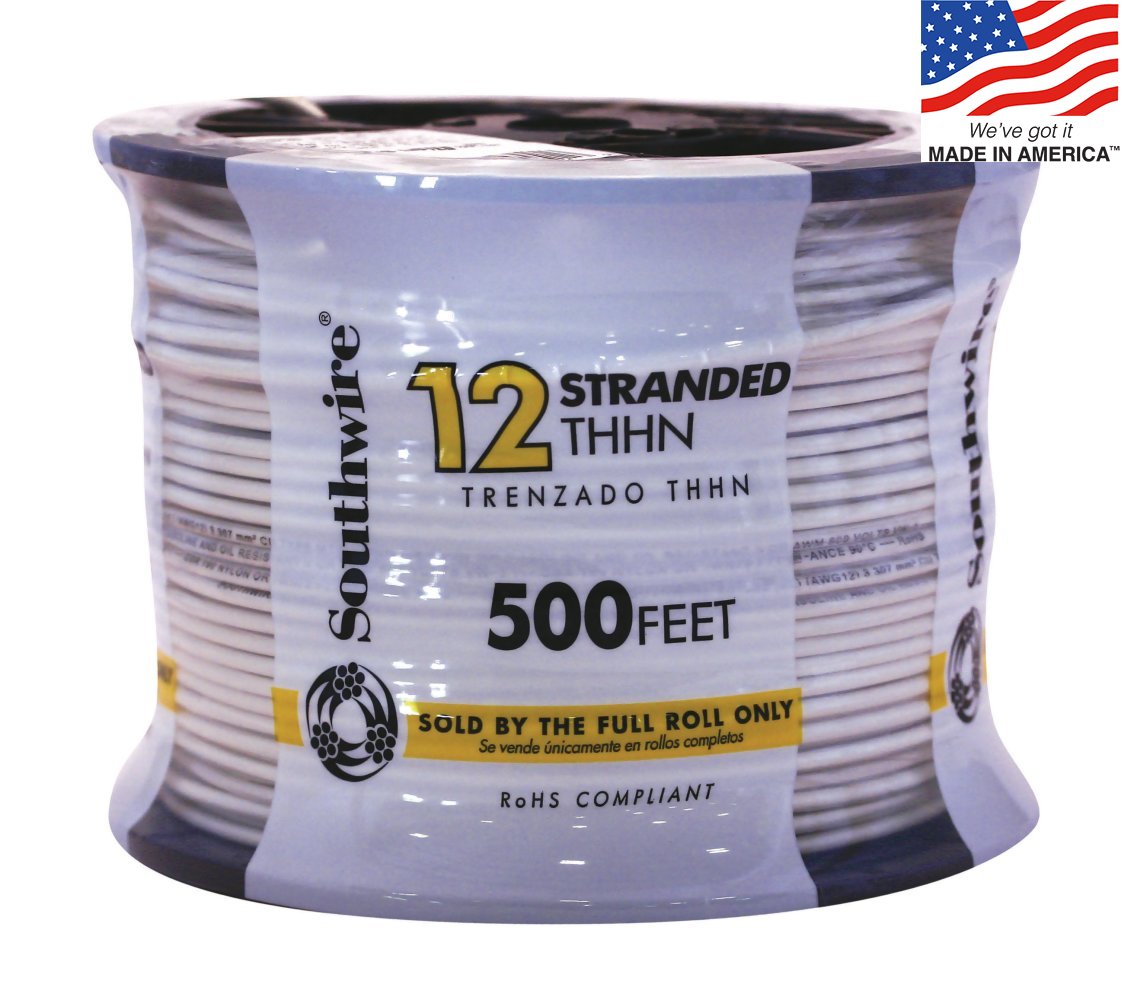 Southwire 500-ft 12-AWG White Stranded Copper Thhn Wire (By-the-roll) 22965858