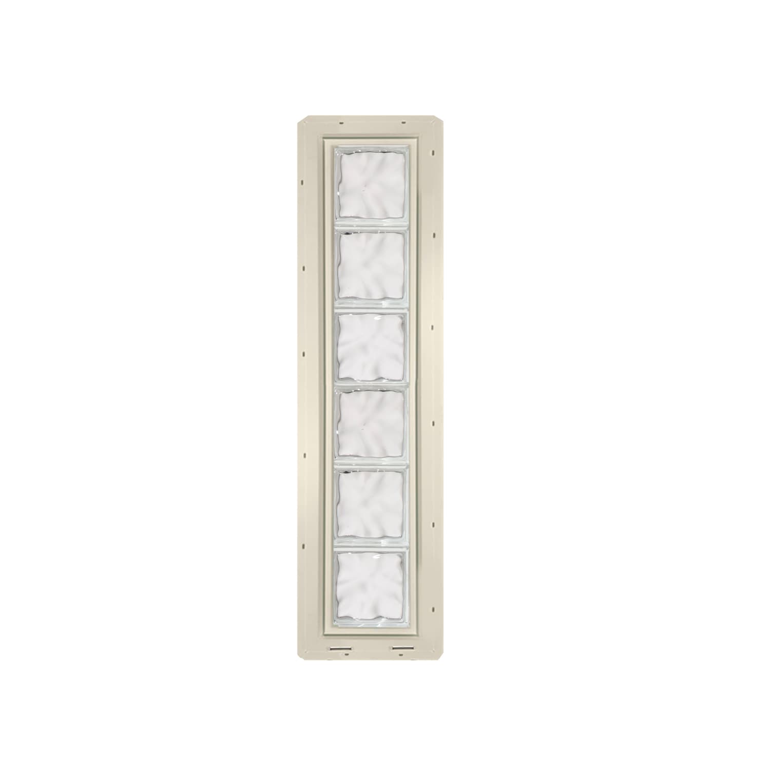 CrystaLok Wavy Glass 9-1/4-in x 46-3/4-in Vinyl New construction Glass Block Window
