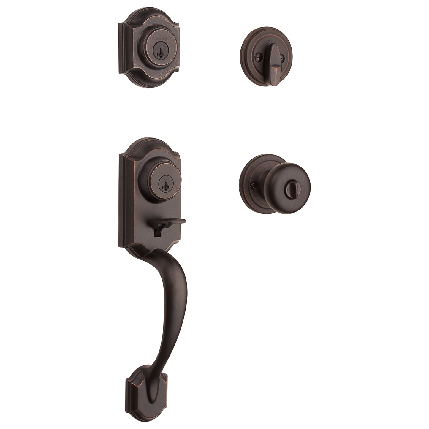 Kwikset Signature Series Montara Venetian Bronze Single-Cylinder Deadbolt Keyed Entry Door Handleset Knob Smartkey 553MNHXJ 11P SMT CP