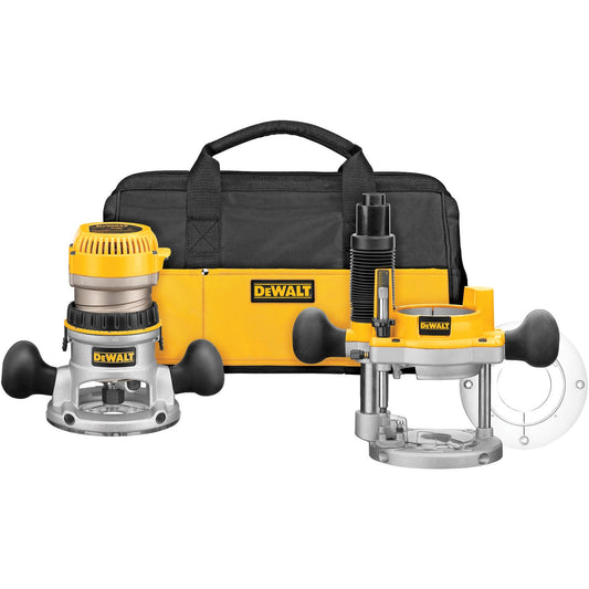 DEWALT 1/4-in and 1/2-in 2.25 -HP Variable Speed Combo Fixed/Plunge Router Soft case