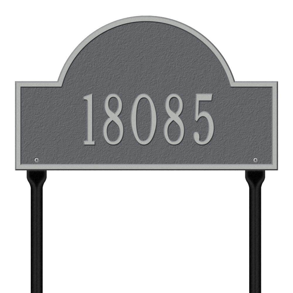 Whitehall 9-1/4-in H x 15-3/4-in W Pewter/Silver Aluminum Address Plaque 1105PS