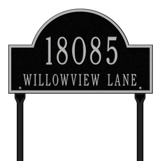 Whitehall 9-1/4-in H x 15-3/4-in W Black/Silver Aluminum Address Plaque 1106BS