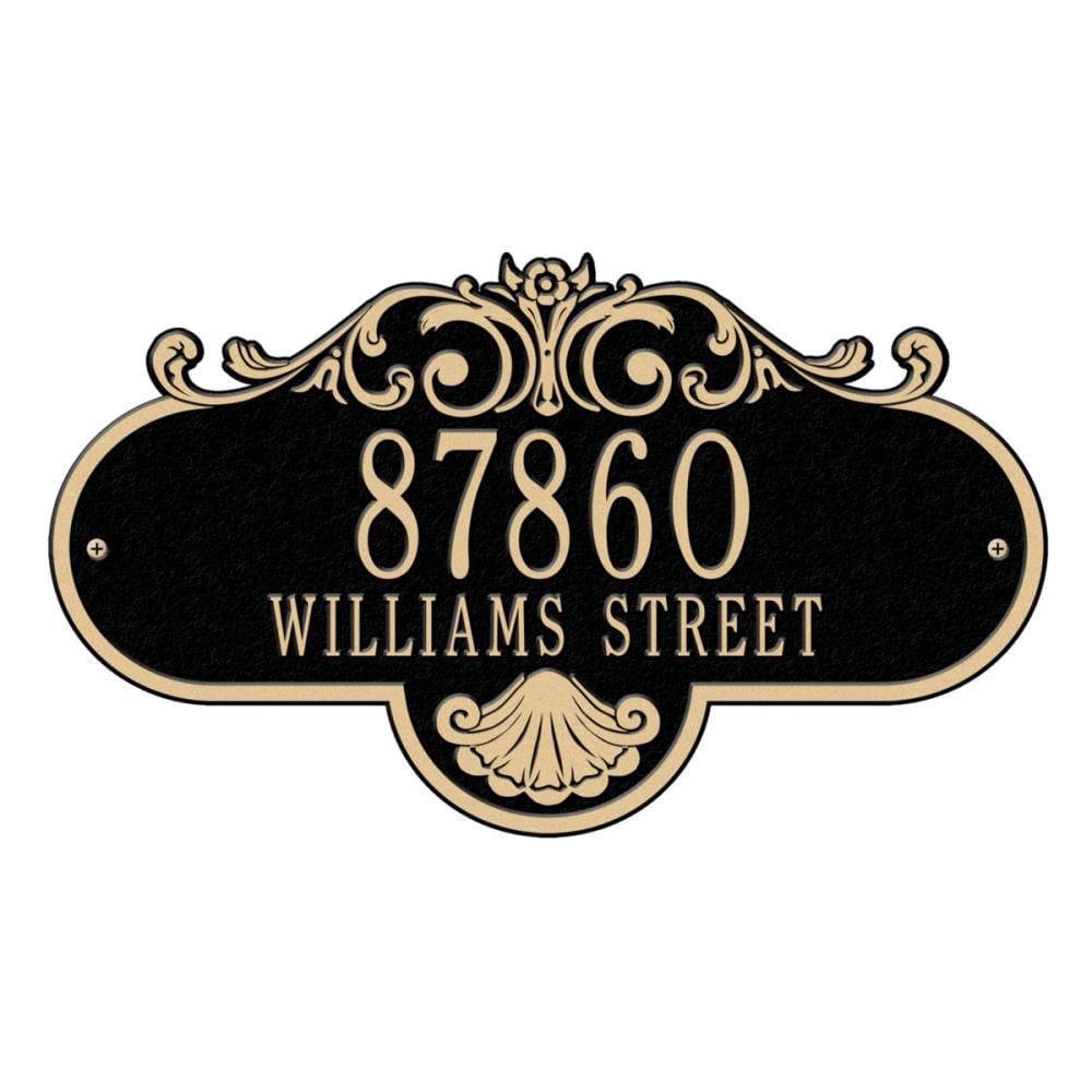 Whitehall 10-1/4-in H x 17-1/2-in W Black/Gold Aluminum Address Plaque 2018BG