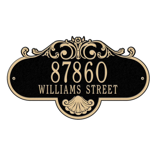 Whitehall 10-1/4-in H x 17-1/2-in W Black/Gold Aluminum Address Plaque 2018BG