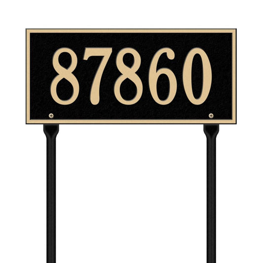 Whitehall 7-1/4-in H x 16-in W Black/Gold Aluminum Address Plaque 1324BG