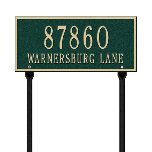 Whitehall 7-1/4-in H x 16-in W Green/Gold Aluminum Address Plaque 1323GG