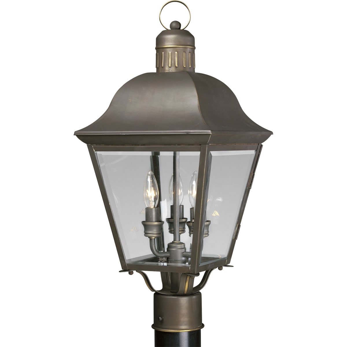 Progress Lighting Andover 22.38-Inches Antique Bronze Traditional Outdoor Light post lantern 565292
